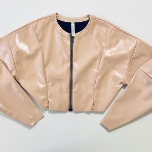 NWOT-Alo Yoga Liquid Cropped Shiny Jacket